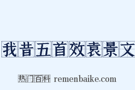 我昔五首效袁景文是什么意思的图片